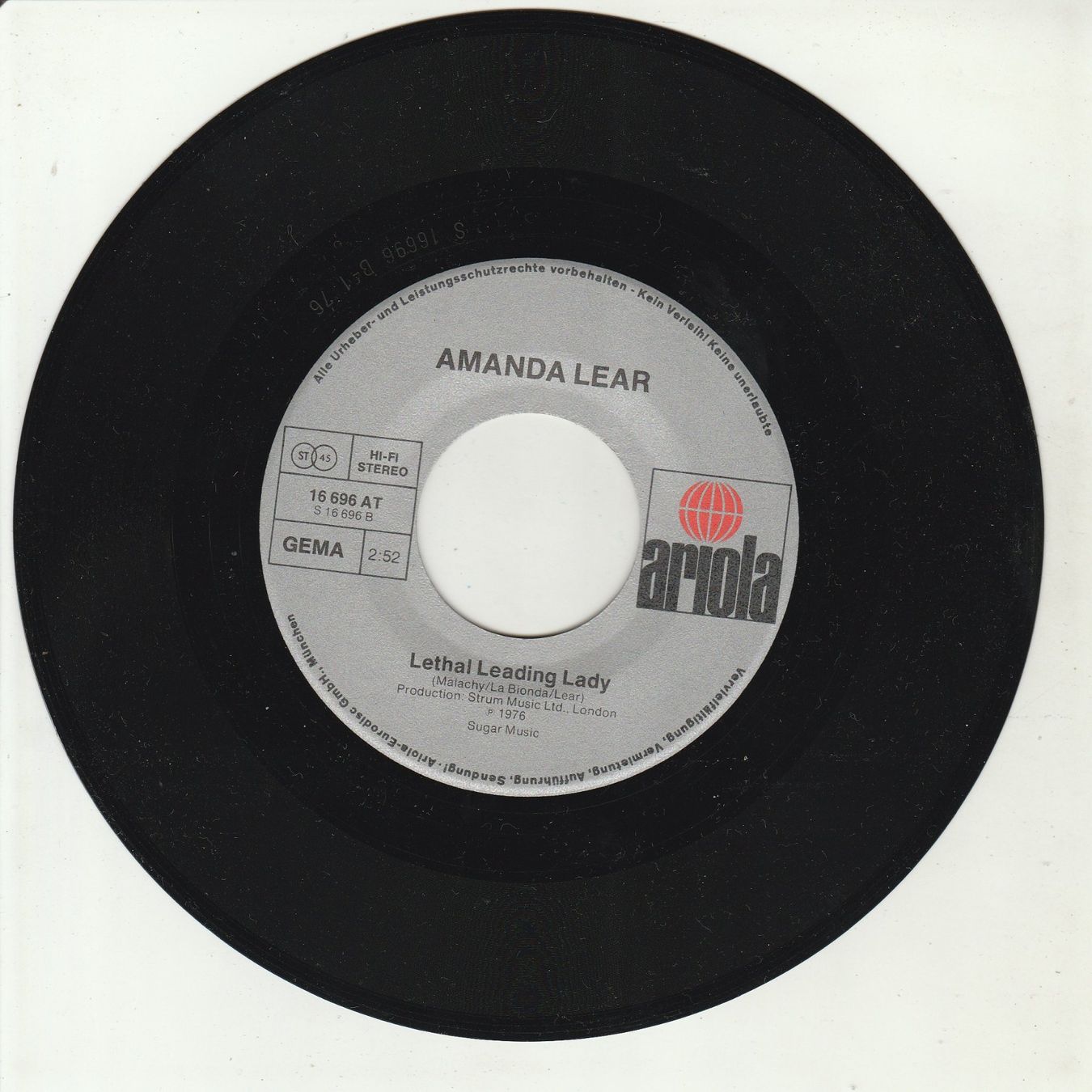 Schallplatten: Amanda Lear - La Bagarre 7" Vinyl 1976 – Gebraucht aus Tübach von JamesStone 3