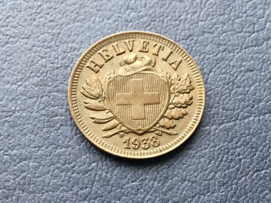 Alle Münzen: 2 Rappen 1938 Unzirkuliert – Neu (gemäss Beschreibung) aus St. Margrethen SG von alfapeugeot10
