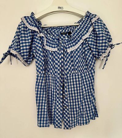 Oktoberfest Dirndl Bluse, blau