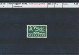 1937 Flugpost-20 Rp., Kreidepapier geriffelt, ** postfrisch