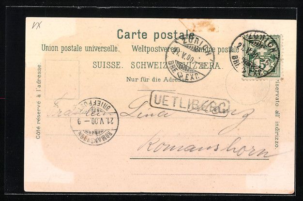 Cartoline postali: Litho Uetliberg, Gesamtansicht, Restaura – Usato da Berlin venduto da bartko-reher 1