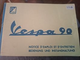 Vespa 90 cc oldtimer betriebsanleitung notice d'entretien 