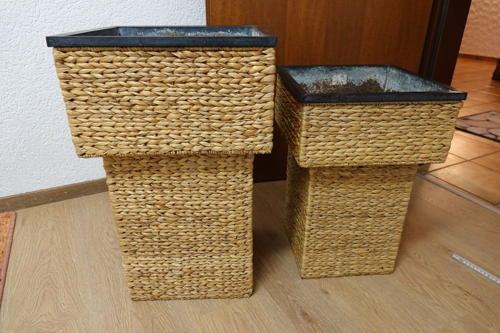 Yeehliny Blumentopf Aus Rattan - Handgeflochtener Hängekorb Für Garten & Deko