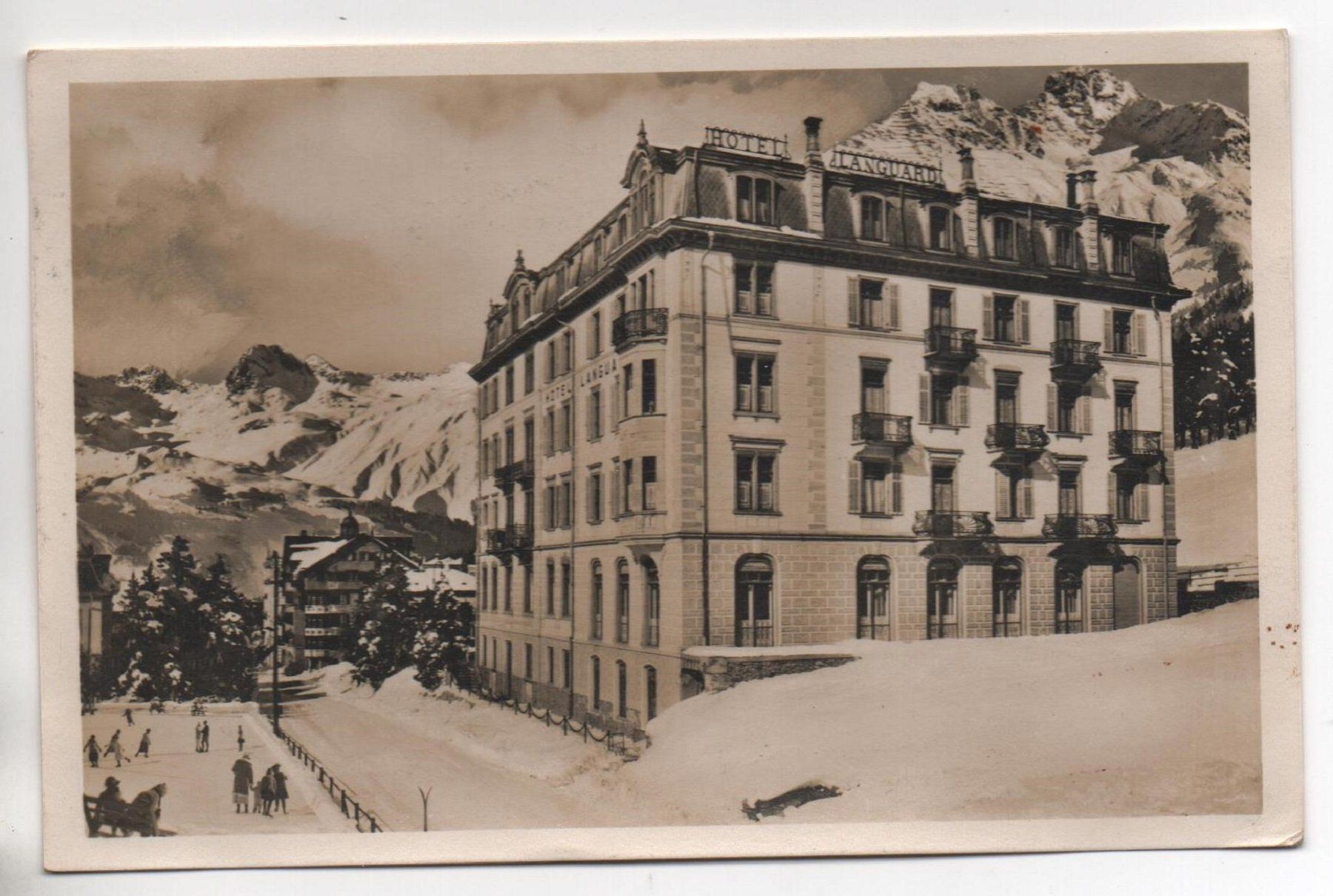 Cartoline postali: PONTRESINA Hotel Languard mit Eisfeld – Usato da Jona venduto da philajona