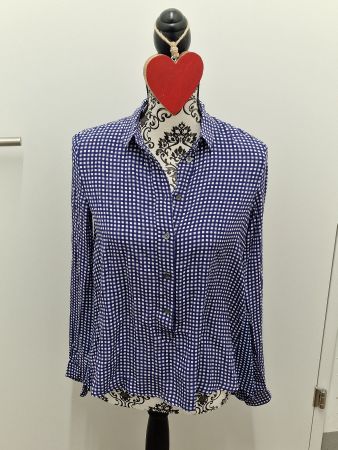 Leichte Armani Damen Bluse blau weiss kariert neuwertig!
