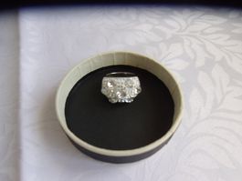 Ring Modeschmuck Grösse: 54 Silberfarbend mit Steinen
