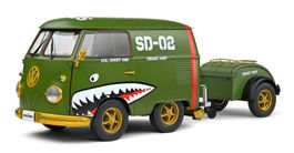 VW Bus T1 "Kool Kombi" mit Anhänger army 1:18- NEU Solido