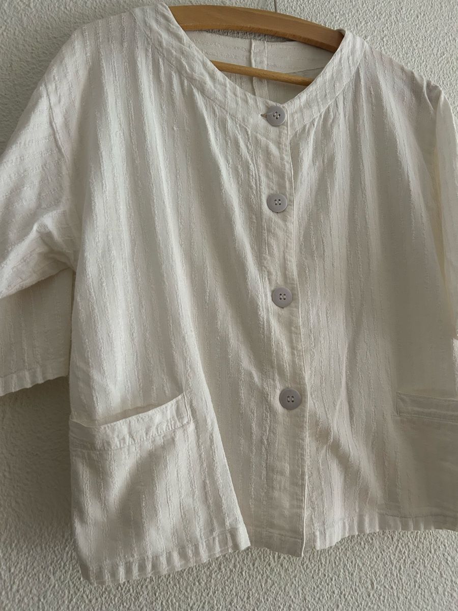Camicette: Chemisier vintage blanc Baghdadi, coton – Usato da Morges venduto da cat_6cm9 1
