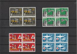 Viererblock-Satz postfrisch 1956, Kat. 38.- Fr.
