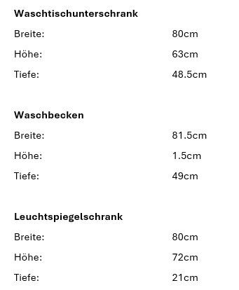 Mobili per bagno: 080 Badmöbel, grau/weiss, 81,5cm – Nuovo (secondo la descrizione) da Derendingen venduto da Meisterstuecke 9
