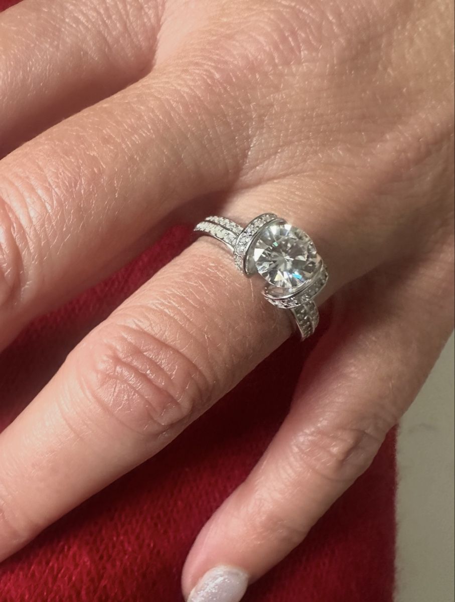 Bagues: Anello donna argento con Moissanite 1carato – Neuf (Voir description) à Cureglia par myr_9v25 3