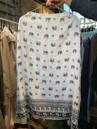 Sommerjupe m. Elefantenmuster, XS, luftig-leicht, handmade