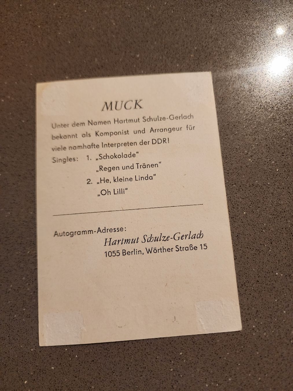 Autographes: Autogramm Muck – D'occasion à Dierikon par Toucan2 1