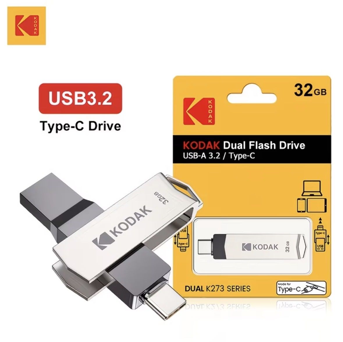 Chiavette USB: Kodak Dual USB Stick 32GB USB-A 3.2/Type-C – Nuovo e nell'imballaggio originale da Kloten venduto da digi-Galaxy 1