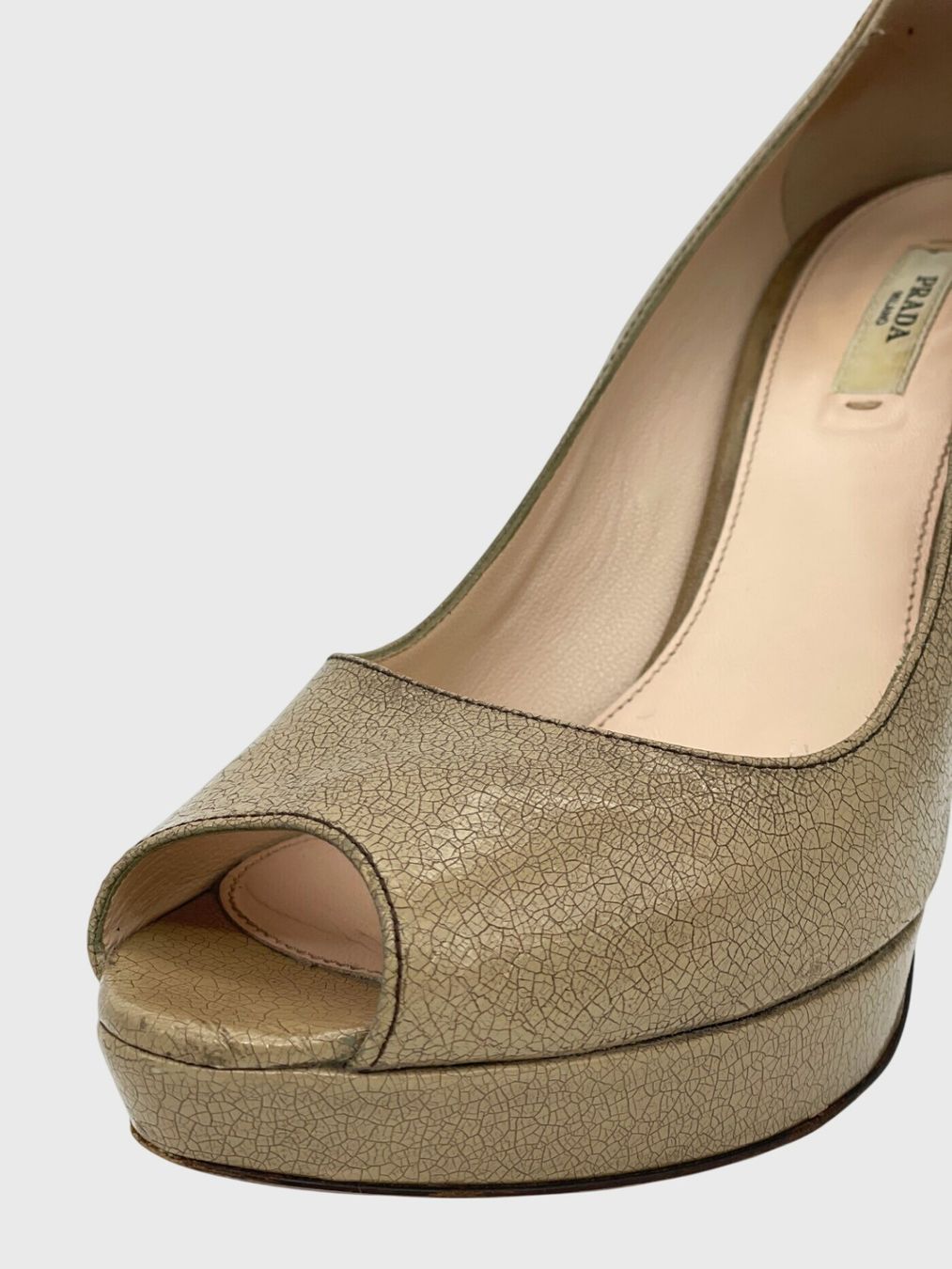 Prada Chaussures femmes: Prada Peeptoe Plateau Pump EU 40 Beige – D'occasion à Zürich par shoe_shop 5