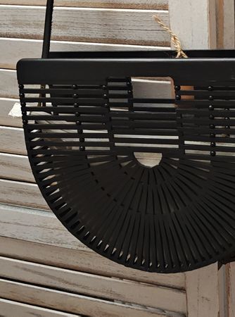 originelle Handtasche Bambus neuwertig