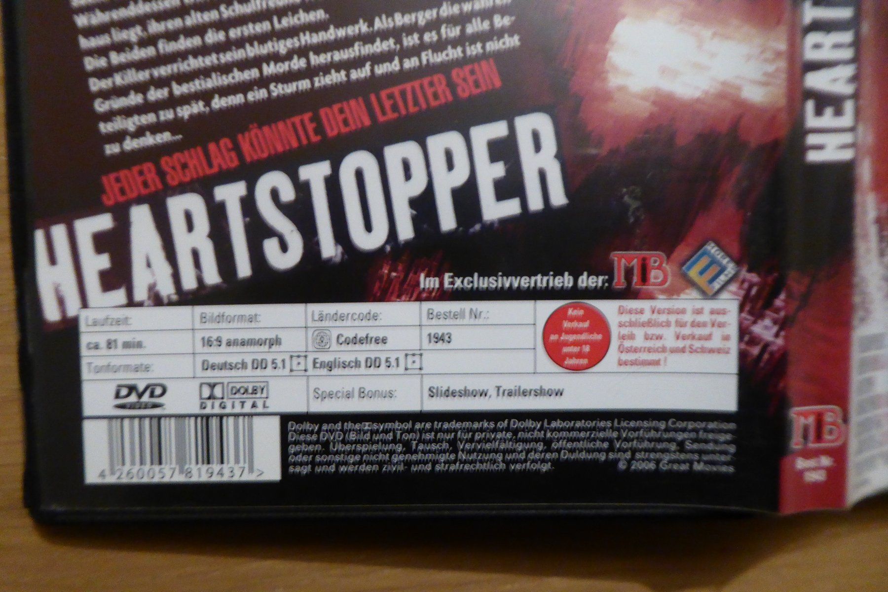 Tutti i DVDs: DVD uncut Heartstopper – Usato da Allschwil venduto da Summelsarium 2