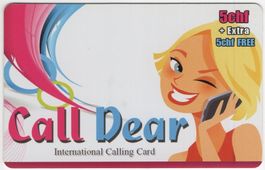 5 + 5 CHF Call Dear - seltene Prepaid Telefonkarte