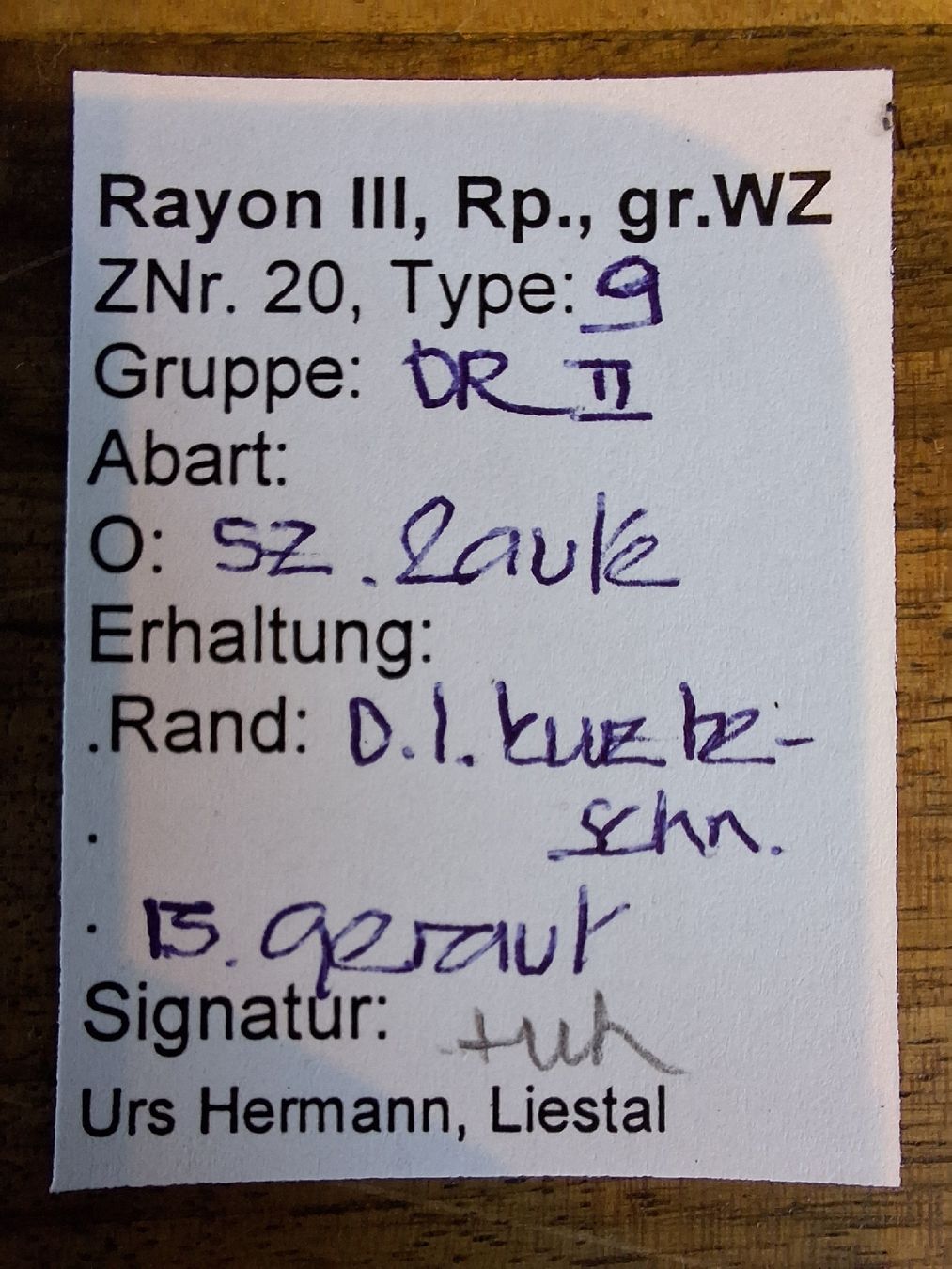 Tutti i francobolli: Rayon 20 Typ 9 OR II Mit Befund  – Usato da Balgach venduto da SIMEON27 2