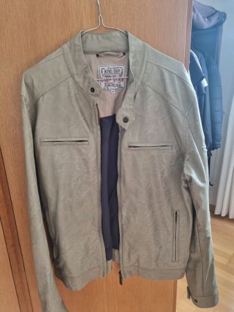 CAMP DAVID Lederimitat-Jacke Gr. M - Greige (Top Zustand)