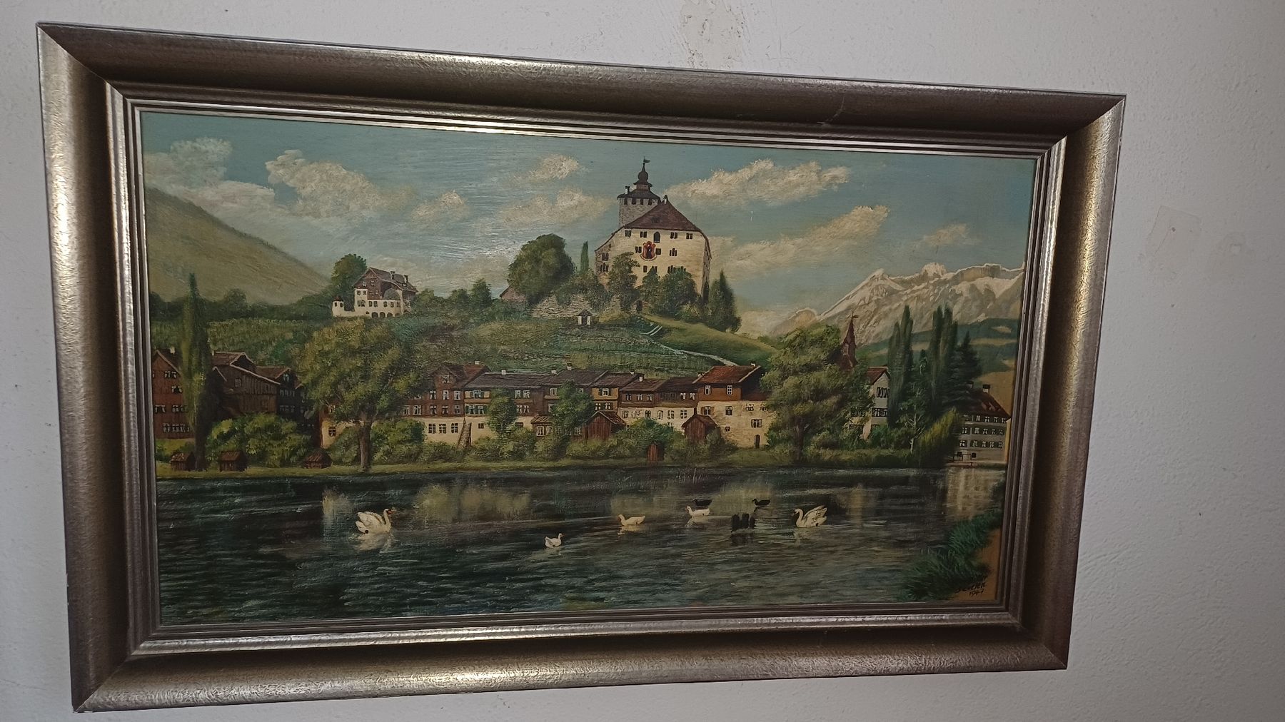 Dipinti: Schönes Hadgemaltes Bild Schloss Werdenberg – Usato da Flawil venduto da Naphtali 2