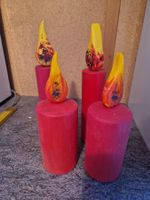 4 Holz Kerzen