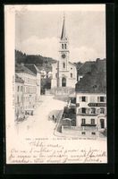 Brenets, La Rue de la Gare et le Temple,