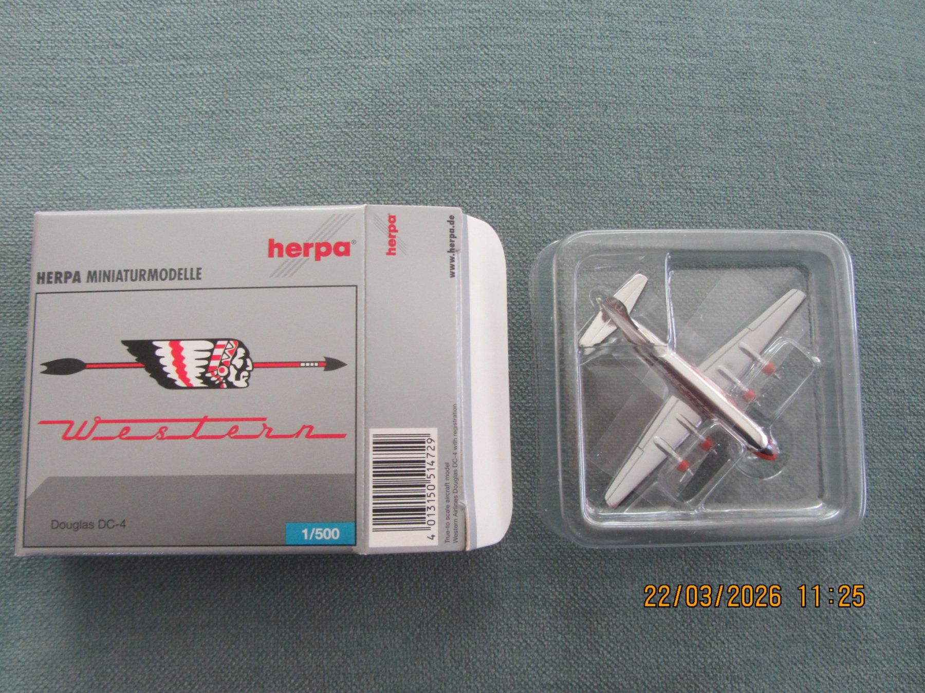 Kit di modellismo & Modellini statici: Herpa 1:500 Douglas DC-4 Western – Nuovo e nell'imballaggio originale da Kirchberg BE venduto da sonne88