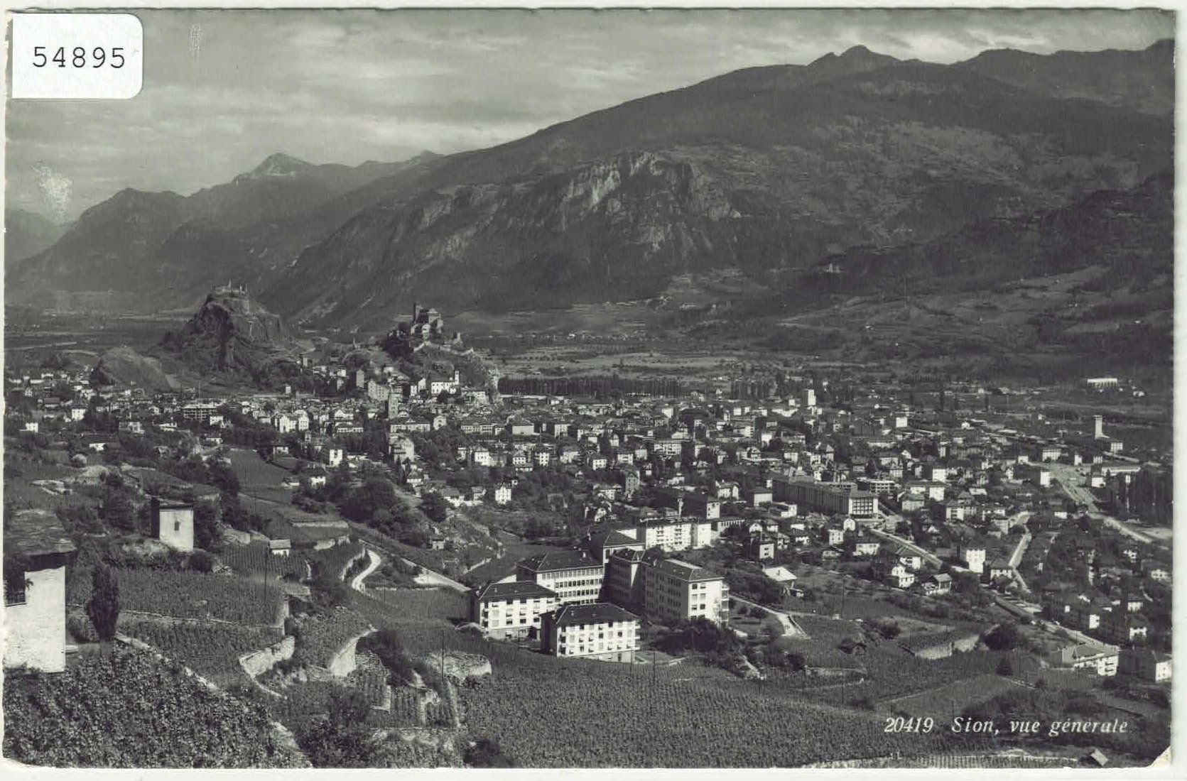 Cartoline postali: Sion - Vue generale – Usato da Ettingen venduto da Kartenplanet