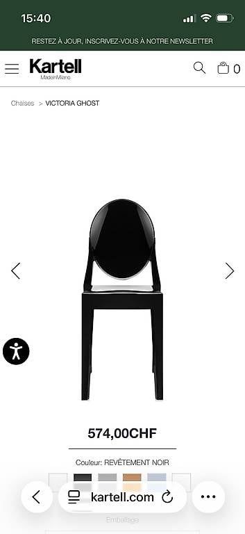 Sedie: Kartell 6 chaises Victoria Ghost – Usato da Lausanne venduto da Chandolin