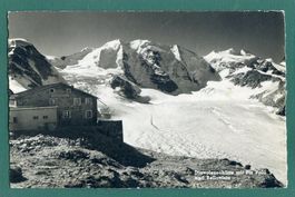 Diavolezzahütte mit Piz Palü und Bellavista, 1960, gelaufen