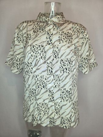 90er Bluse mit Animalprint - M/L