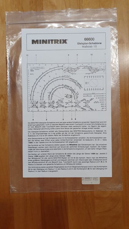 Minitrix 66600 Gleisschablone (Gebraucht) in Laupen ZH für CHF 10.2