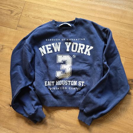 Bershka Sweatshirt New York, Dunkelblau, XS, Top Zustand!