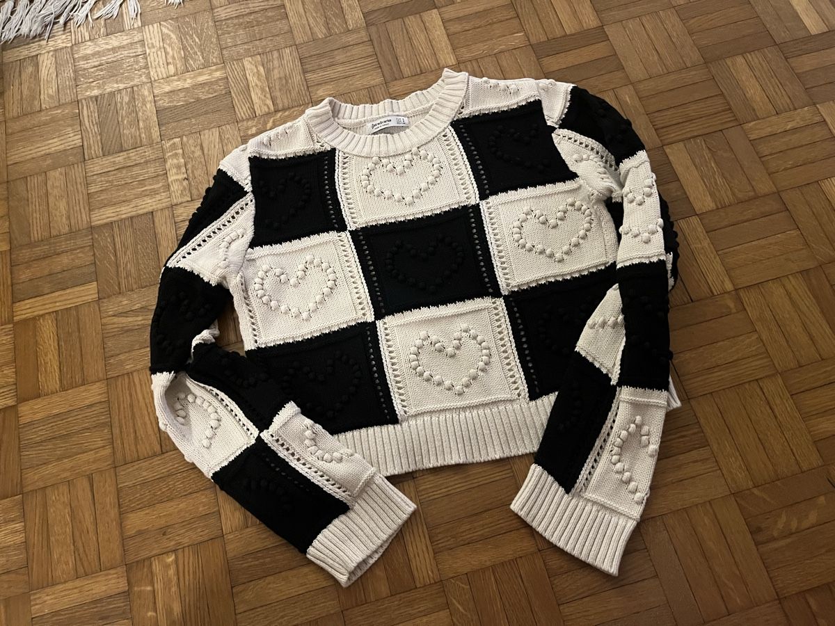 Stradivarius Maglioni & Felpe: Stradivarius Pullover Gr. S 100% Baumwolle Herzmuster – Usato da Zürich venduto da MrsWollishofen 5