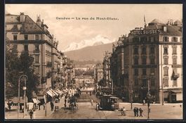 Genève, La rue du Mont-Blanc, Strassenb