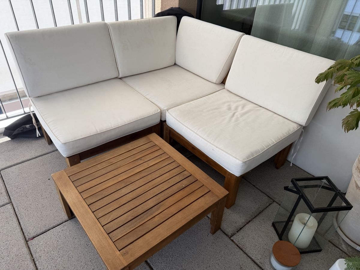 Sofas: Ecksofa Balkonmöbel Holz mit Tisch gebraucht – Gebraucht aus Wallisellen von jul_w8ym 1