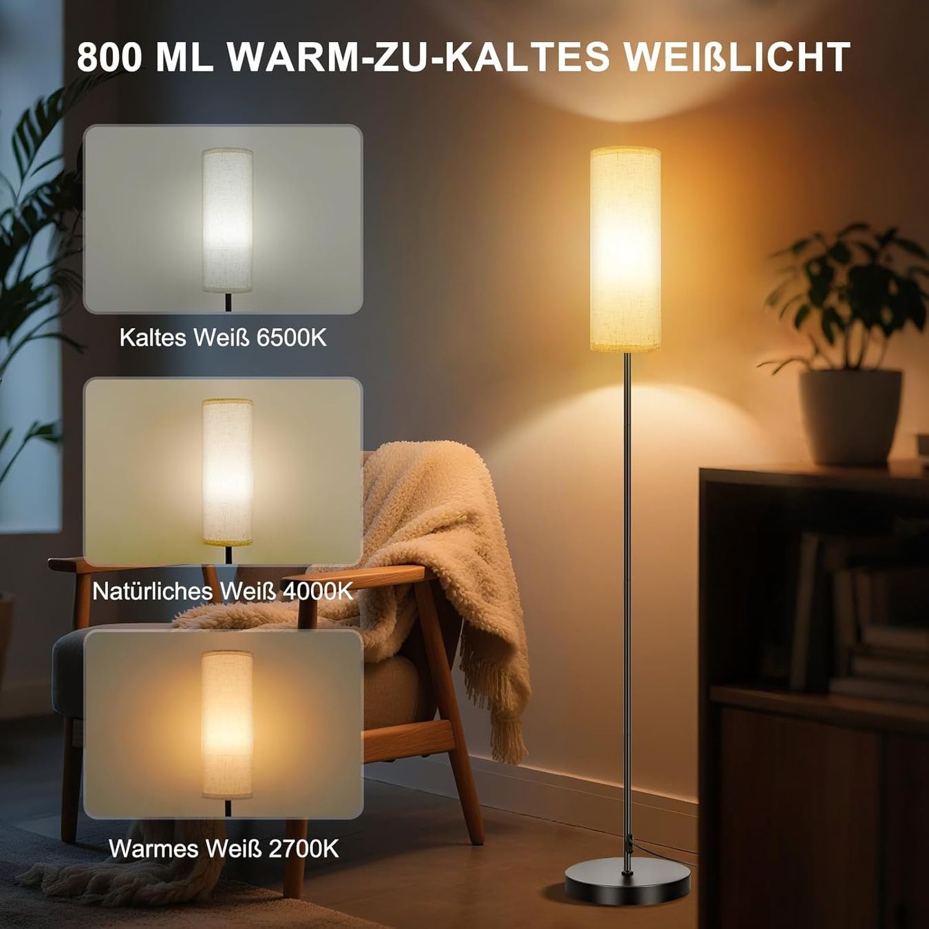 Lampen: Stehlampe RGB Dimmbar Smart mit Fernbedienung Schwarz – Neu und originalverpackt aus Hallau von Sale50OFF 5