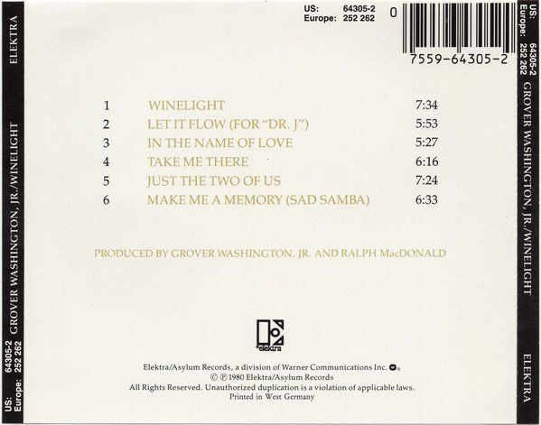 CD: Grover Washington, Steve Gadd, Eric Gale, Bill Withers, – Usato da Unterbäch venduto da fiqsa 1