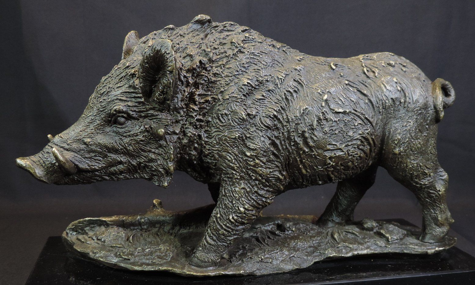 Statuette: Signierte Bronze Figur, Wilschwein – Usato da Duggingen venduto da roterbambus 1