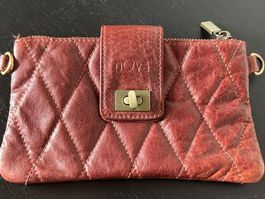 Clutch, Leder, dunkel bordeaux, Nova