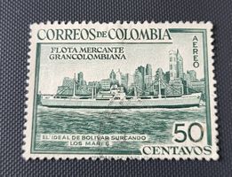 Kolumbien 1955 alte briefmarke