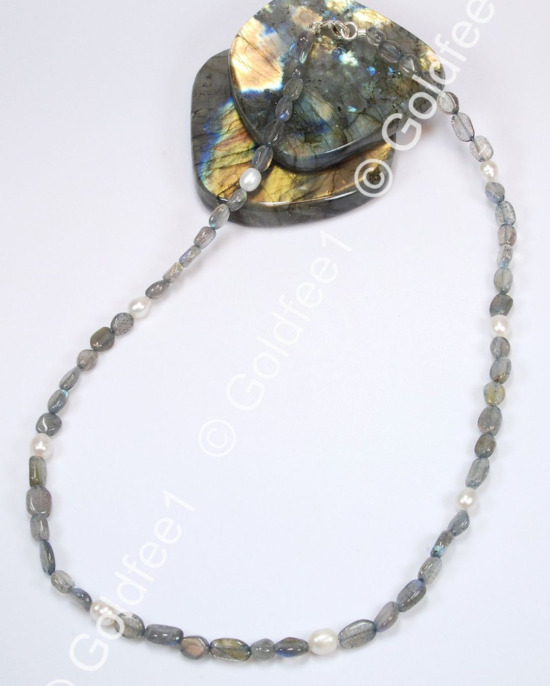 Catenine: Labradorit - SW Perlen Kette ca. 46cm 925 Silber – Nuovo e nell'imballaggio originale da Oberglatt ZH venduto da Goldfee1 2