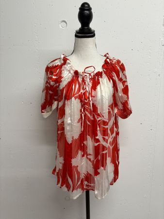 Paul & Joe Bluse aus Seide Gr. 36 Rot/Weiss kurzarm