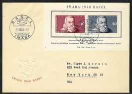 1948, W31, Block Imaba Basel auf illustriertem FDC (15963)