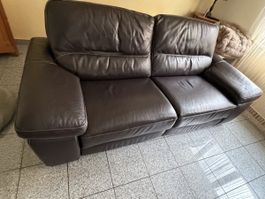  Sofa 3-sitzig Leder braun 