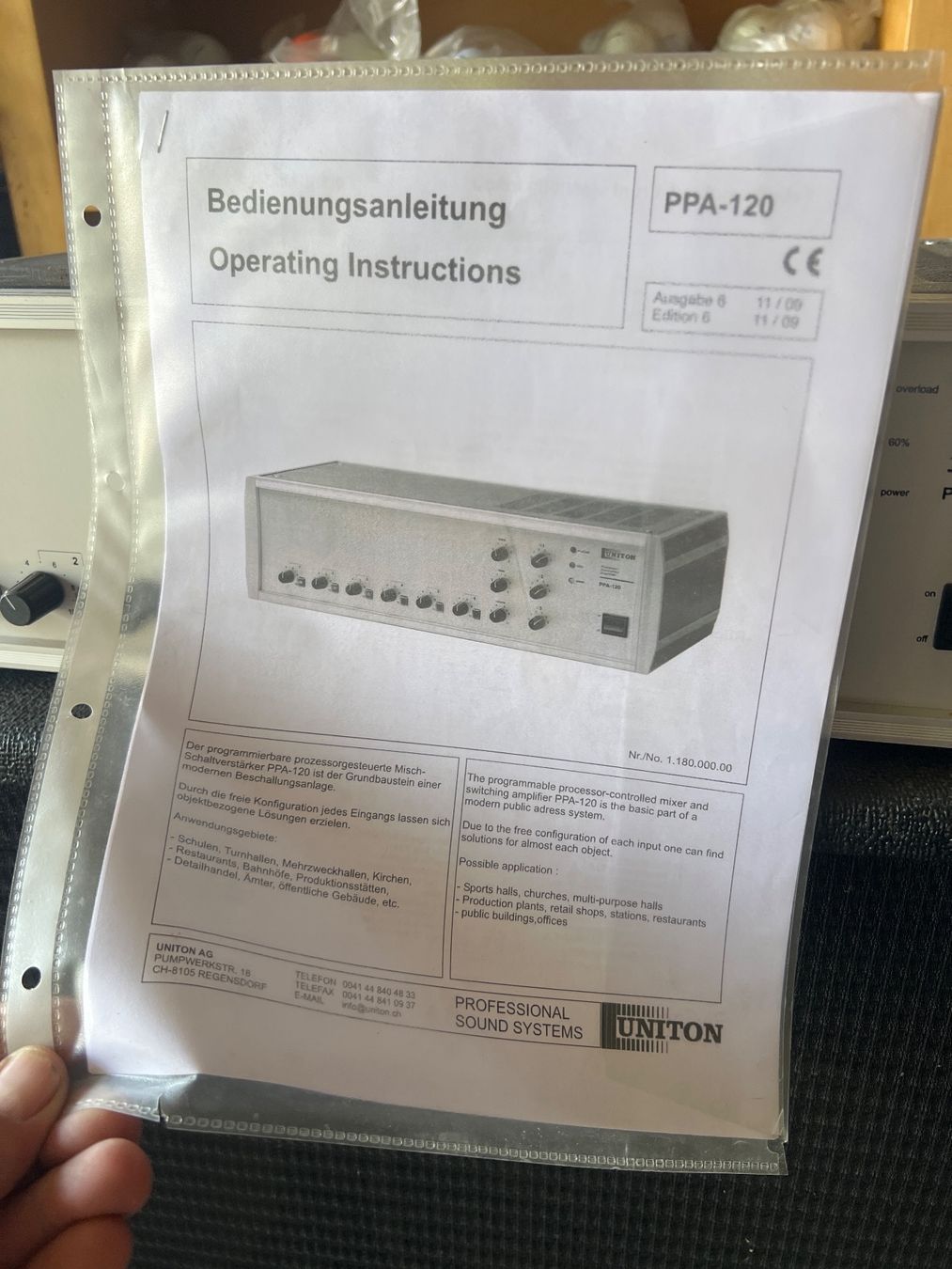 Amplificateurs: Uniton PPA-120 Misch-Schaltverstärker – D'occasion à Egg b. Zürich par SwissTradingAgency 1