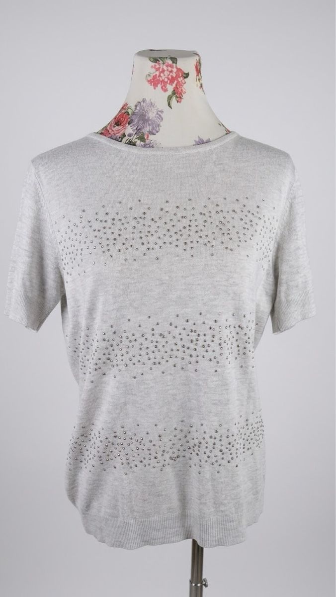 Pulls & Sweat-shirts: Charles Vögele kurzarm Damen Pullover hellgrau Grösse L – D'occasion à Schaffhausen par sun_k7nm
