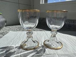 2 antike Gläser handbemalt Gold um 1820 Sevres Frankreich