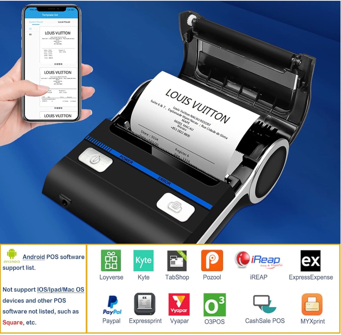 Drucker: Bluetooth Receipt Printers Wireless Thermal Printer 80mm POS – Neu und originalverpackt aus Bülach von StoreInShop.com 3